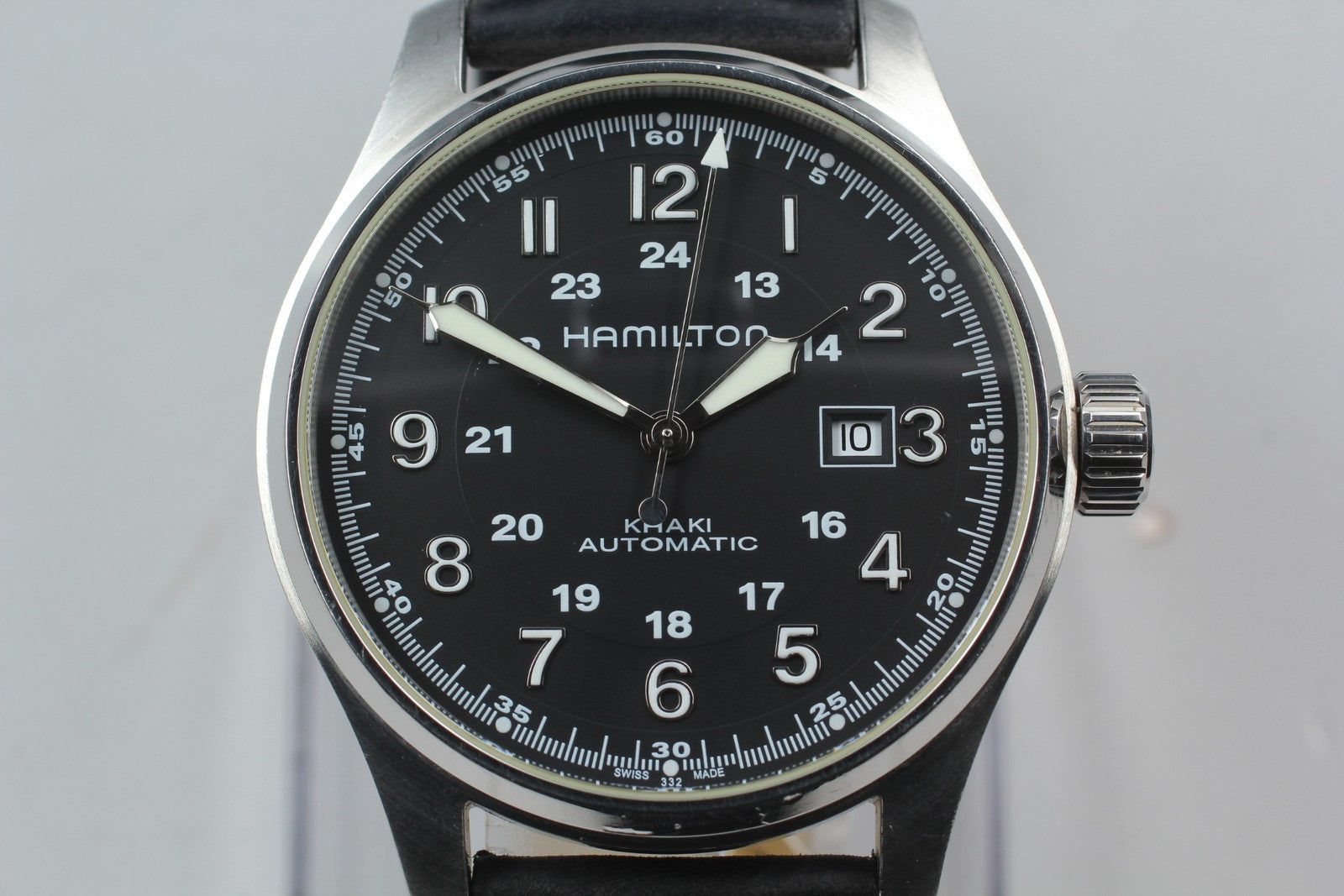 Exc+5* Hamilton KHAKI Field H706250 Black Dial Automatic Men's Watch 44mm JAPAN