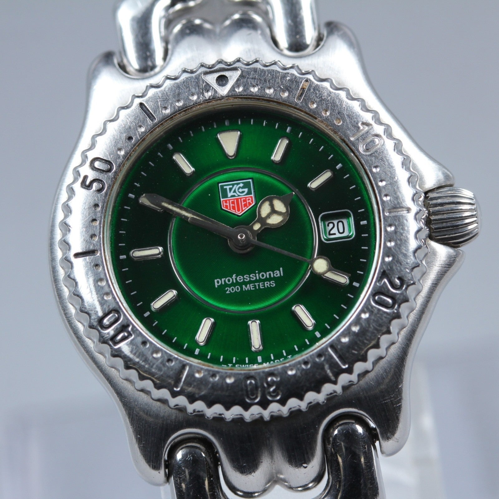 TAG Heuer SEL WG131E Green Dial Quartz Date Women's Watch 27mm JAPAN Exc+5