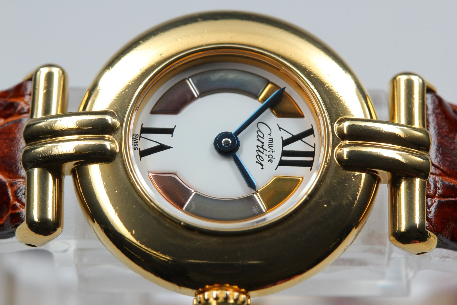 Cartier Must Colisee Vermeil 590002 Brown Gold Women's Quartz Watch Vintage