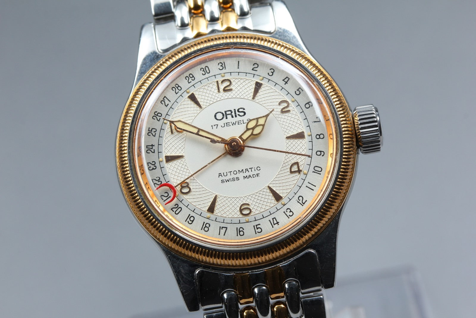 Vintage ORIS Big Crown Pointer Date 7400B Silver Automatic Unisex Watch 32mm JP