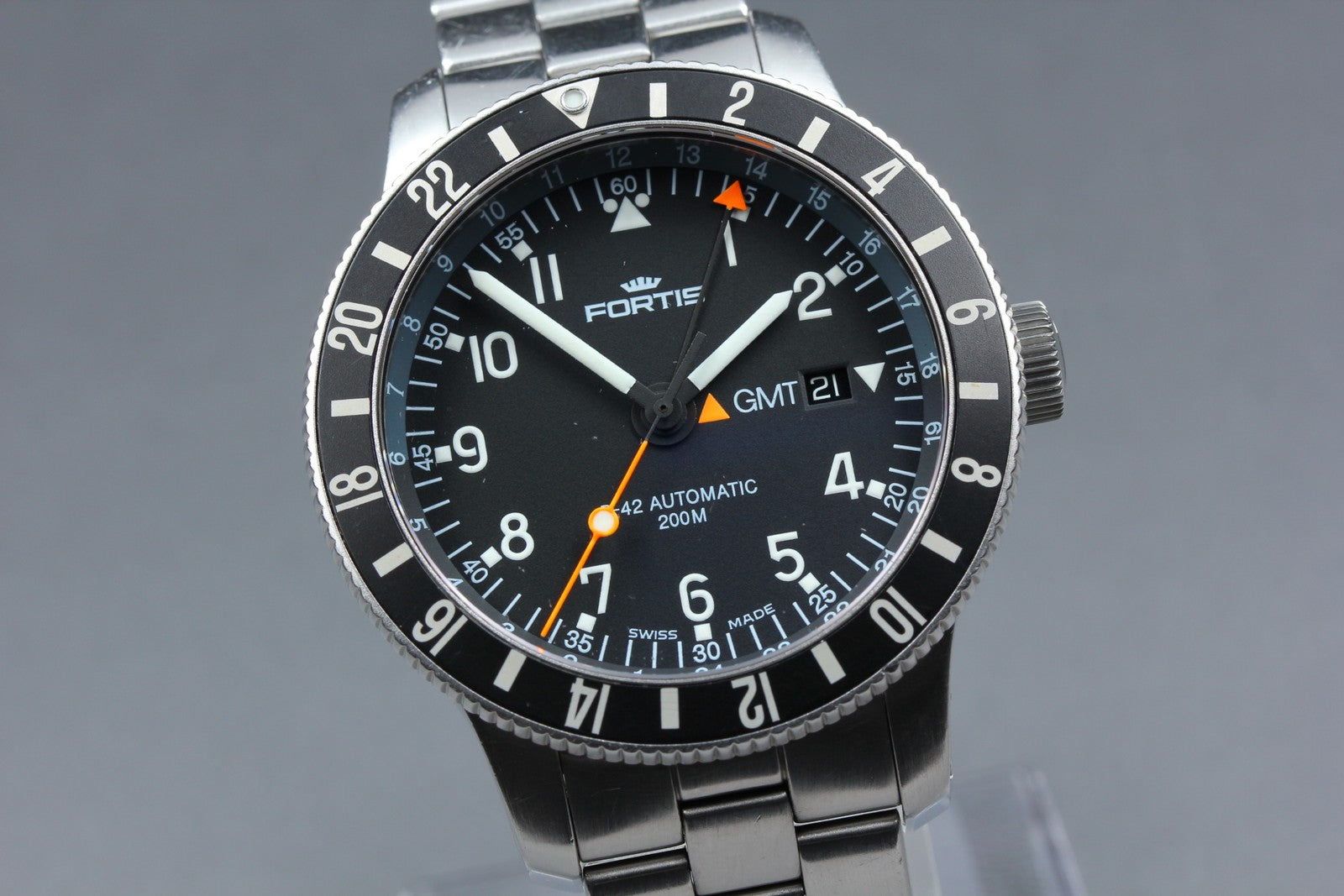 Overhauled FORTIS Cosmo Note 649.10.148.3 Automatic Men's Watch 44mm JAPAN