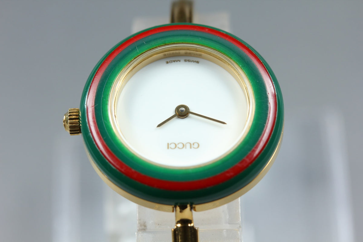 New Batt GUCCI Change Bezel 11/12.2 12Color Women's Quartz Watch 25mm From JAPAN