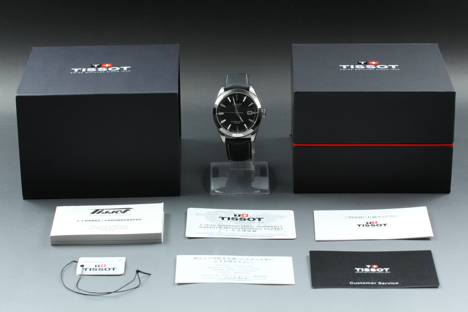 TISSOT Gentleman T127407A Automatic Date Black Dial Men's Watch 40mm JAPAN Box