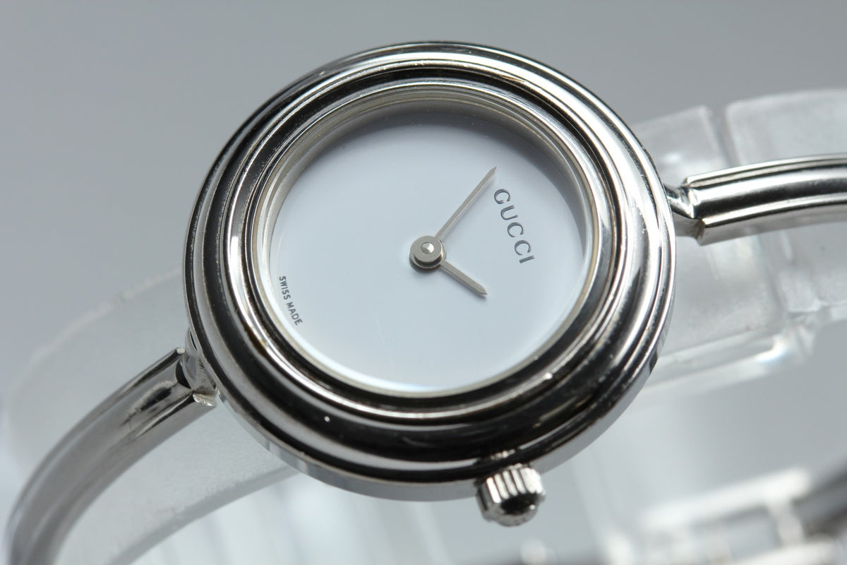 GUCCI Change Bezel 11/12.2L 12Color Quartz Silver Women's Watch 26mm JAPAN Box