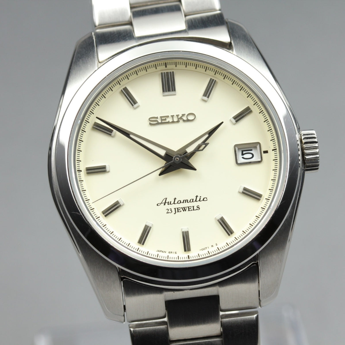 SEIKO Mechanical 6R15-00C1 Automatic White Dial Date Men's Watch 37mm From JAPAN