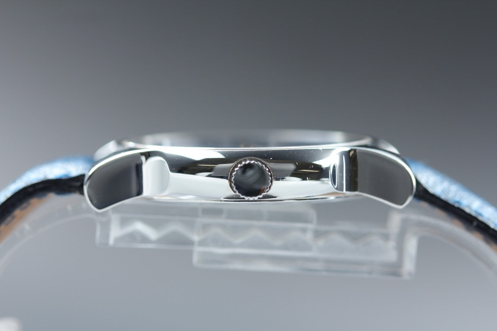 New Batt BVLGARI SOLOTEMPO ST35S Quartz Blue Men's Watch 35mm JAPAN Exc+5*Box