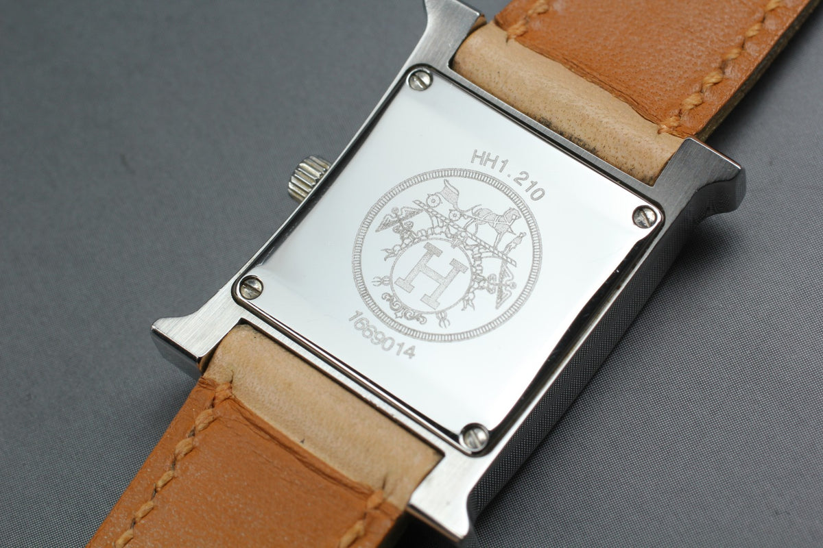 HERMES H Watch HH1.210 Quartz Orange Dial Women's Watch 21mm JAPAN Box