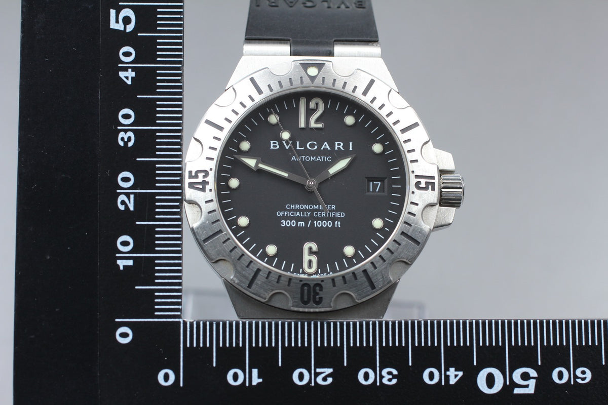 BVLGARI Diagono Scuba SD40S Date black Dial Automatic Men's Watch JAPAN