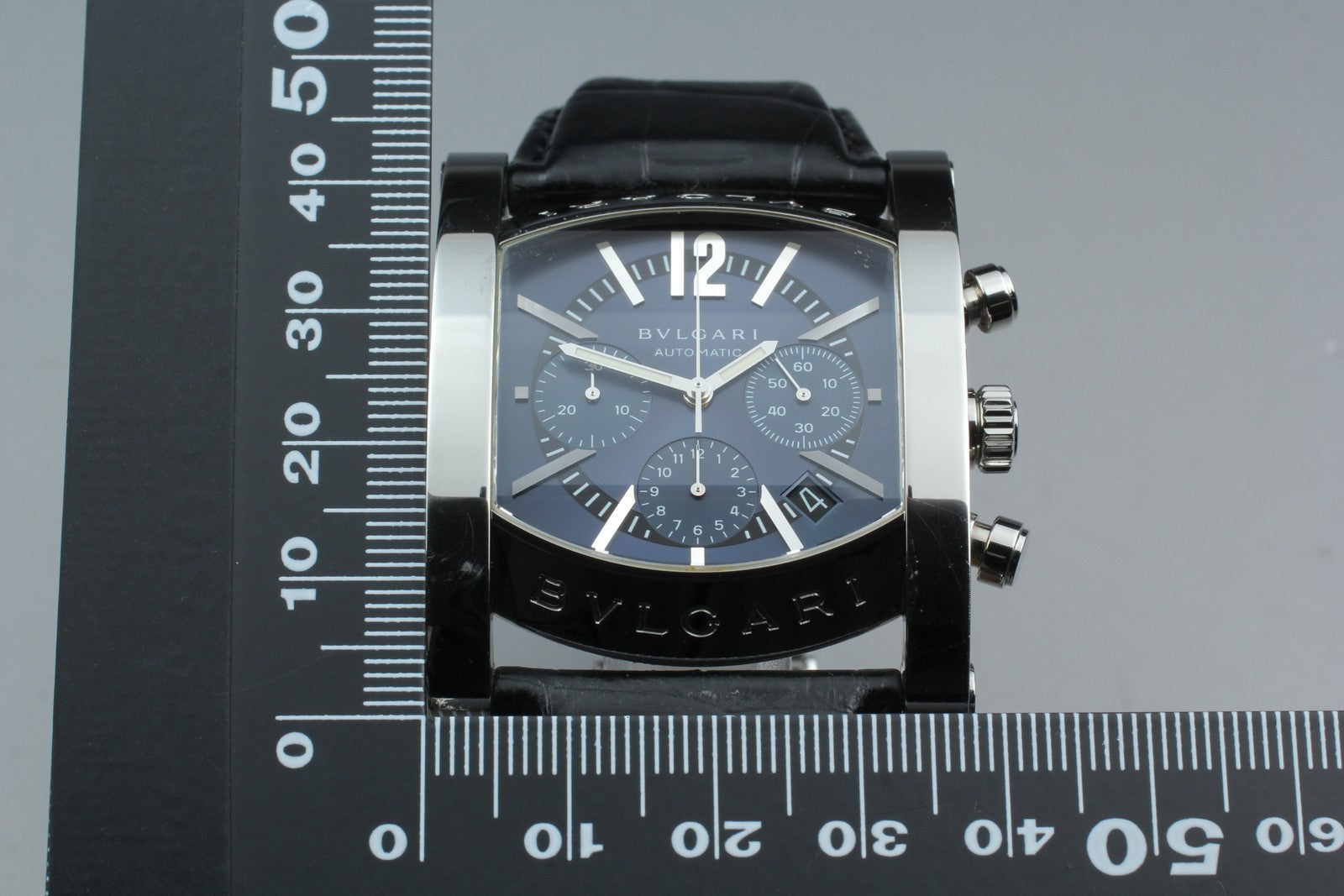 BVLGARI Assioma AA48SCH Automatic Chronograph Black Men's Watch 38mm From JAPAN