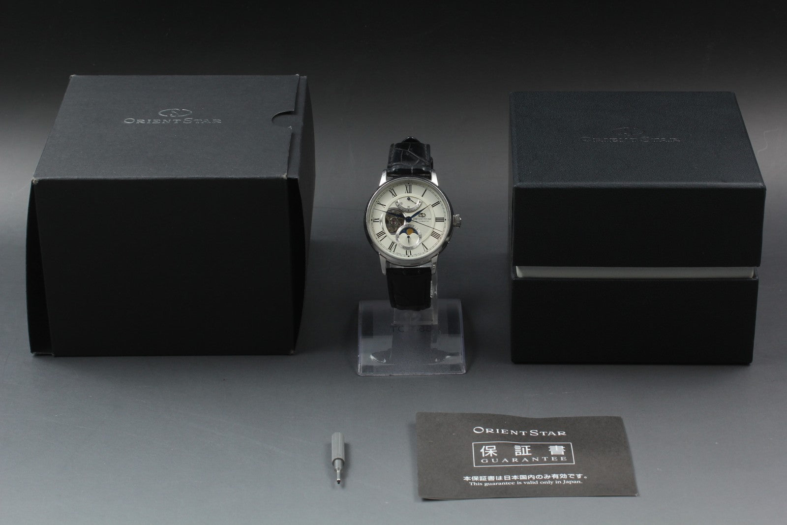 ORIENT STAR F7X6-UAA0 Moon Phase Automatic Silver Date Men's Watch 41mm Exc+5