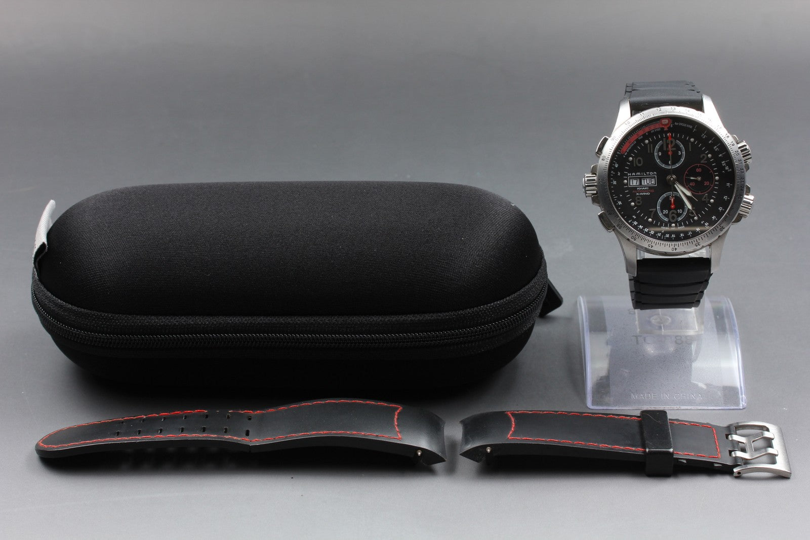 HAMILTON Khaki H776460 Automatic Chronograph Black Men's Watch 44mm JAPAN