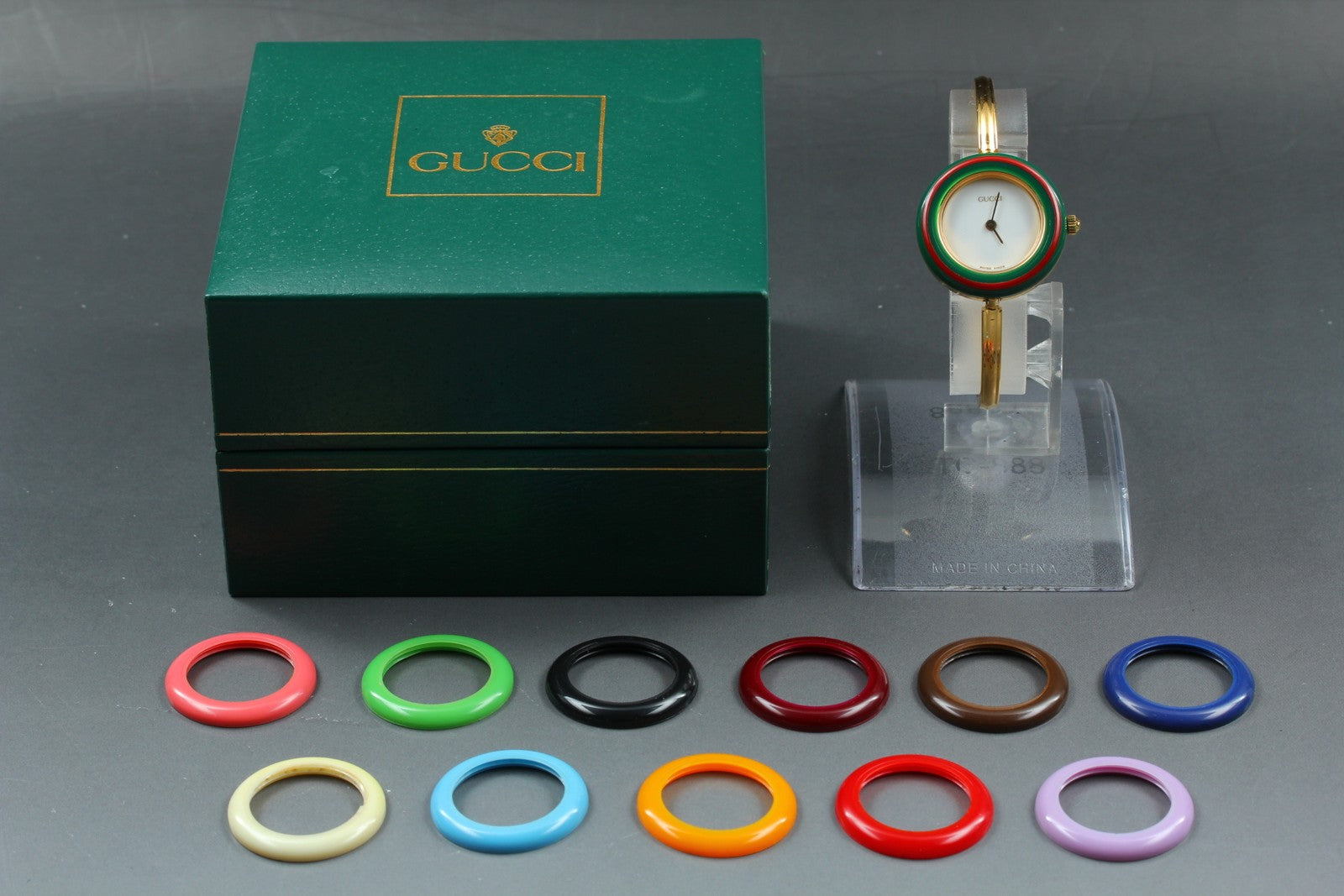 New Batt Vintage GUCCI change bezel 11/12.2 Quartz Women's Watch 25mm JAPAN Box
