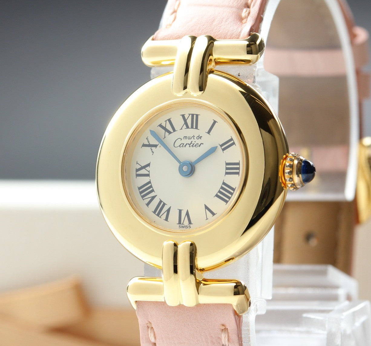Vintage Cartier Must Colisee Vermeil 590002 Pink Gold Women's Quartz Watch