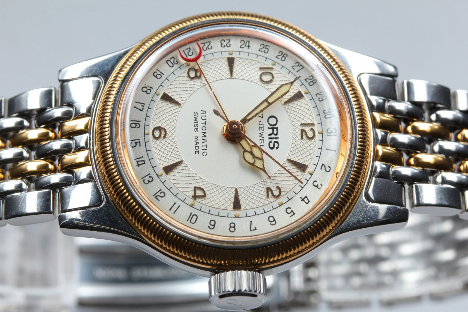 Vintage ORIS Big Crown Pointer Date 7400B Silver Automatic Unisex Watch 32mm JP