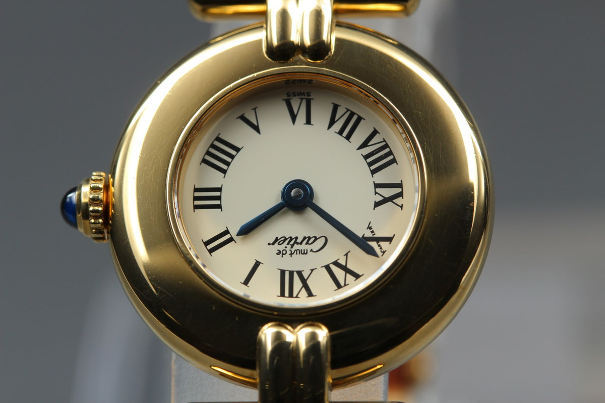 Cartier Must Colisee Vermeil 590002 Brown Gold Women's Quartz Watch Vintage