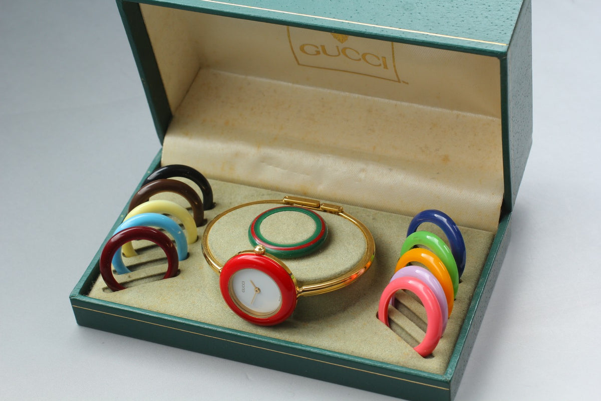 New Batt Gucci Change Bezel 11/12.2 12Color Women's White Quartz Watch JAPAN