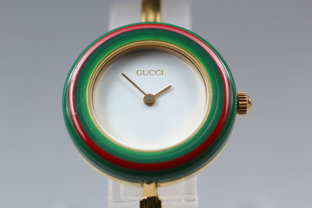 New Batt GUCCI Change Bezel 11/12.2 12Color Quartz Women's Watch From JAPAN Box