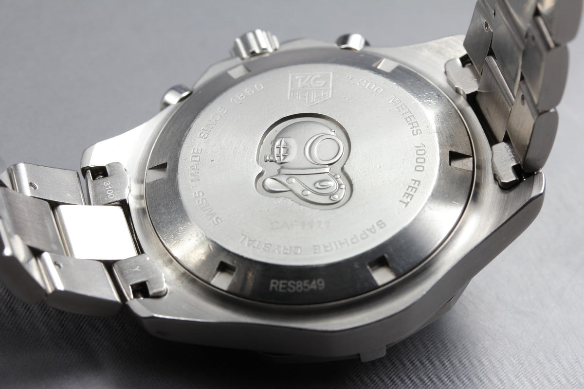 Tag Heuer Aquaracer 300m CAF1110 Chronograph Silver Quartz Men's Watch 42mm JP
