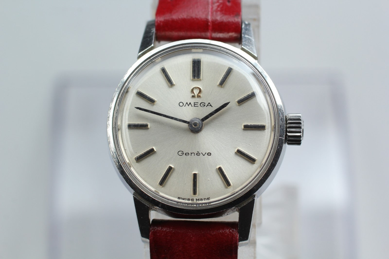 Vintage OMEGA Genève 515.006 Manual Silver Dial Women's Watch 20mm JAPAN