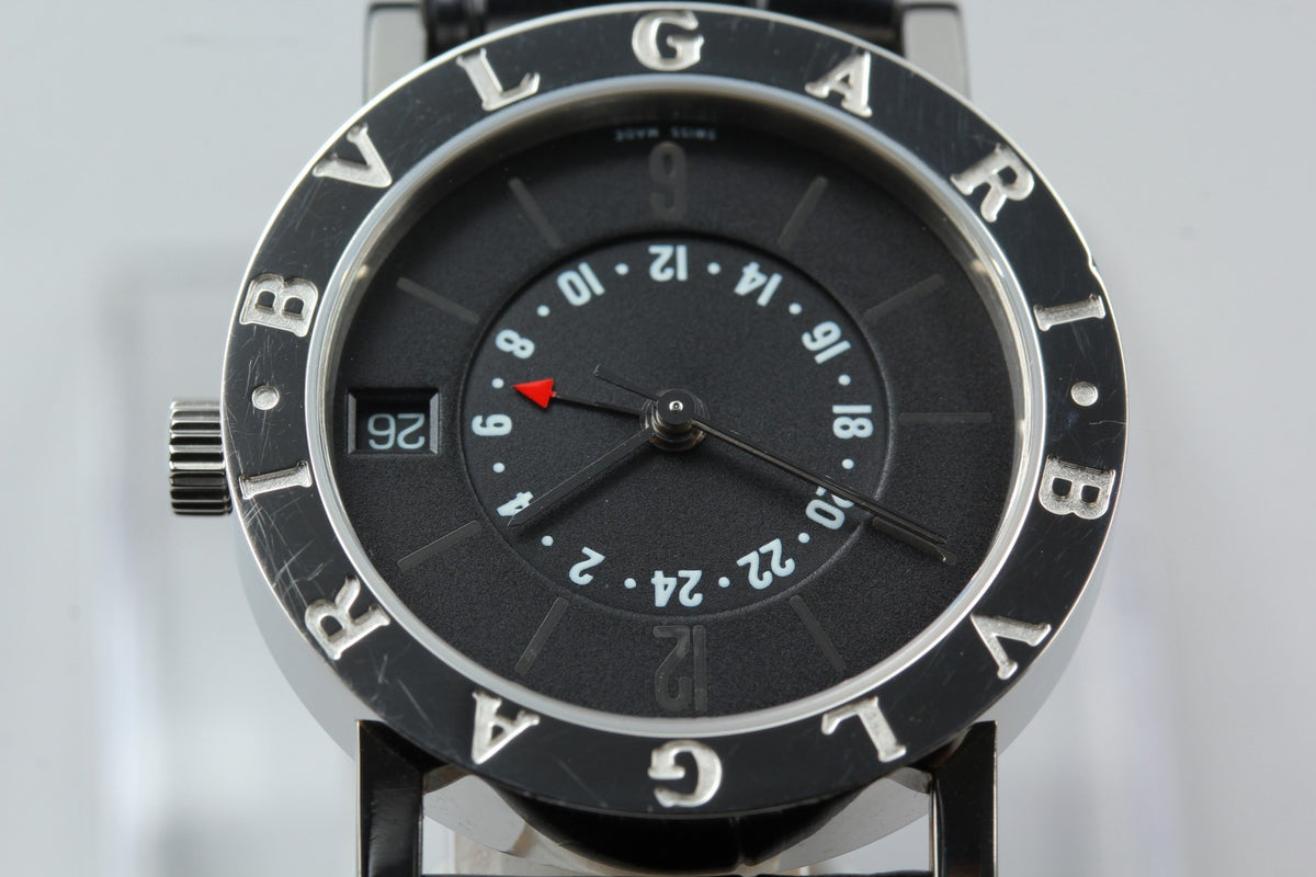 BVLGARI BVLGARIBVLGARI BB33SL GMT Black Automatic Men's Watch 33mm JAPAN Box