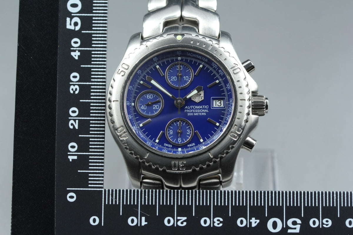 Tag Heuer Link Chronograph CT2110 Blue Dial Date 41mm Automatic Men's Watch Box