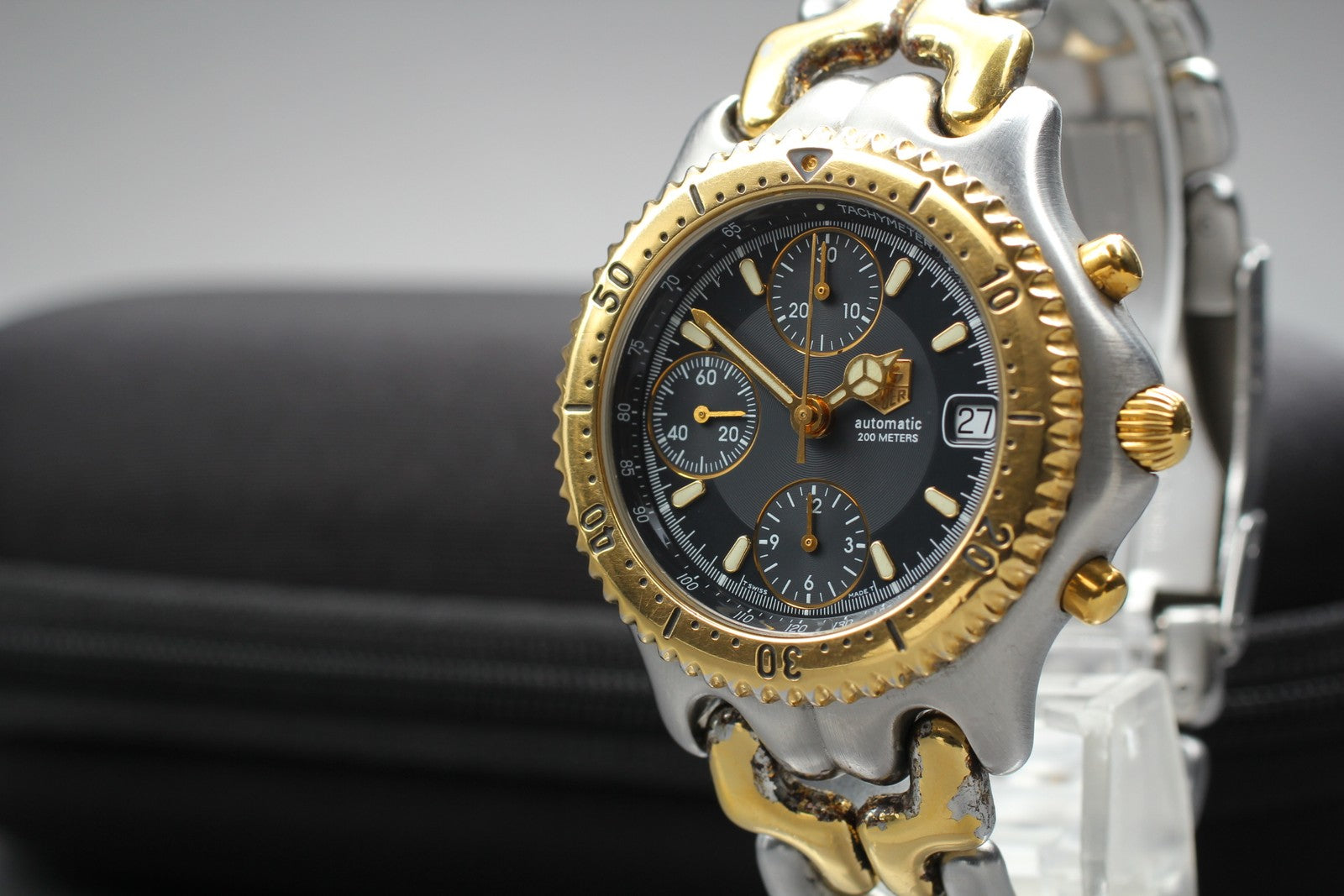 Exc+5* Tag Heuer SEL CG2121-R0 Chronograph Black Automatic Men's Watch 39mm JP