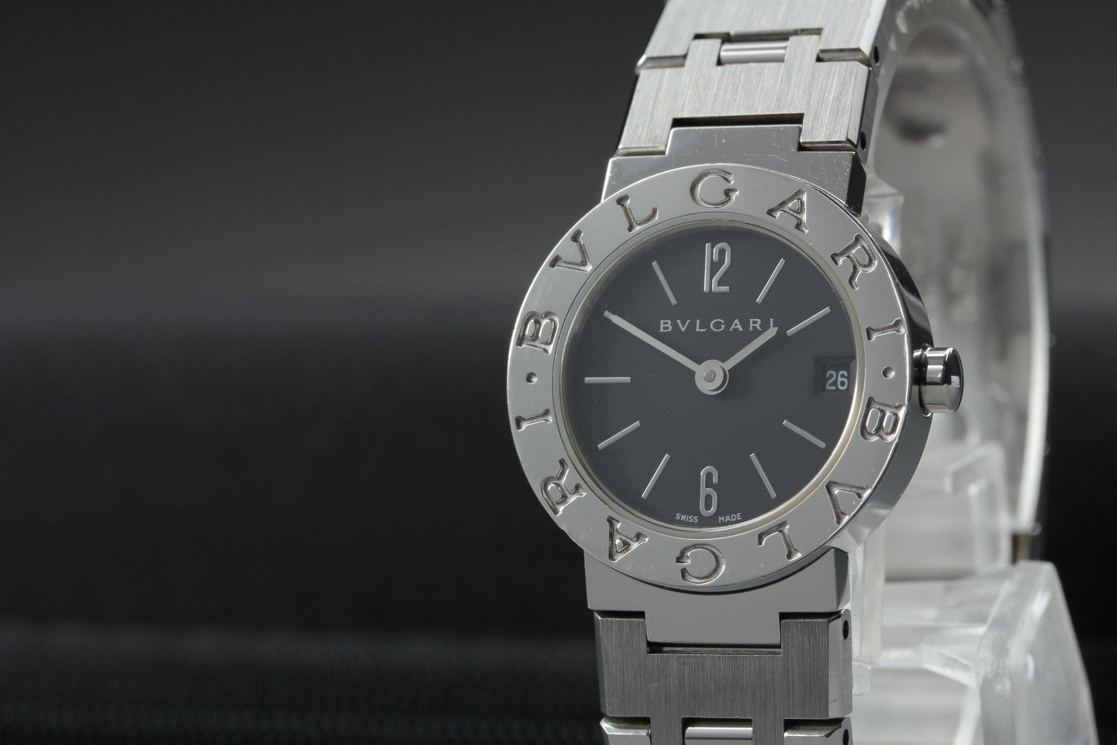 BVLGARI BVLGARIBVLGARI BB23SS Black Dial Quartz Women's Date Watch 22mm JAPAN