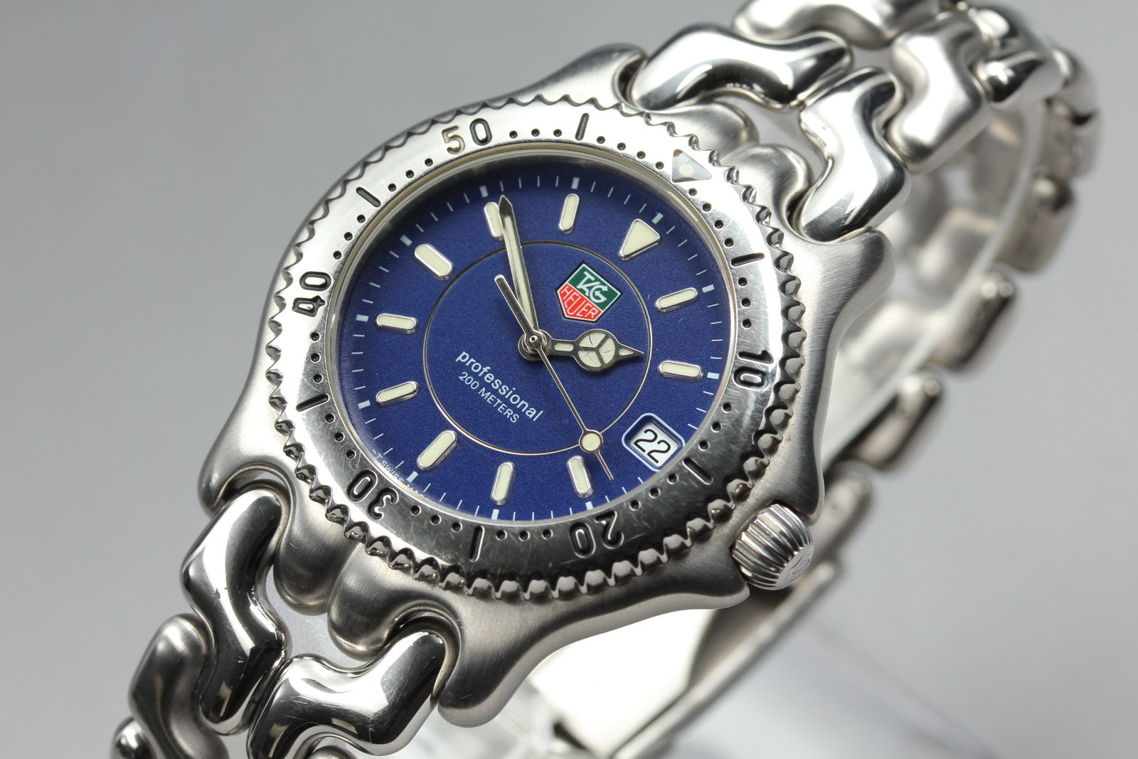 Vintage TAG HEUER SEL WG111A Quartz Blue Dial Men's Watch 36mm JAPAN Box