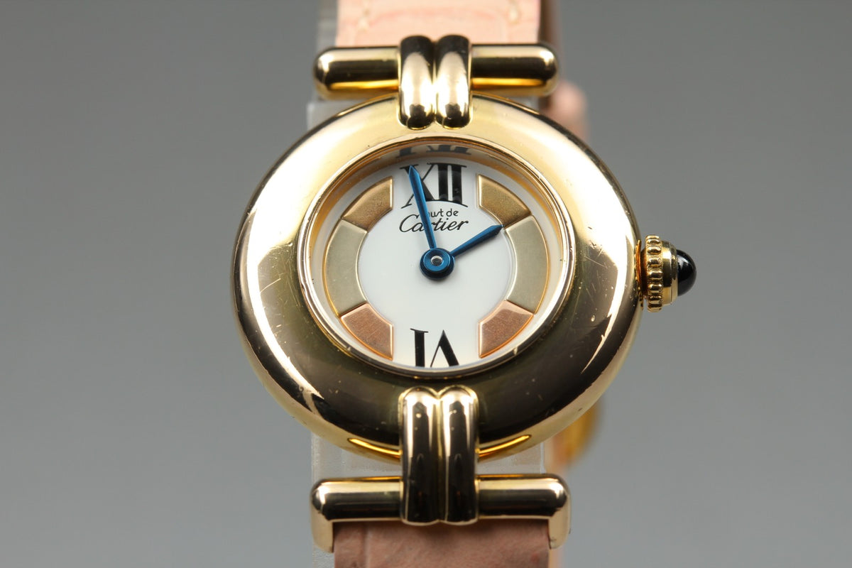 Cartier Must Colisee Vermeil 590002 Pink Gold Women's Quartz Watch Vintage