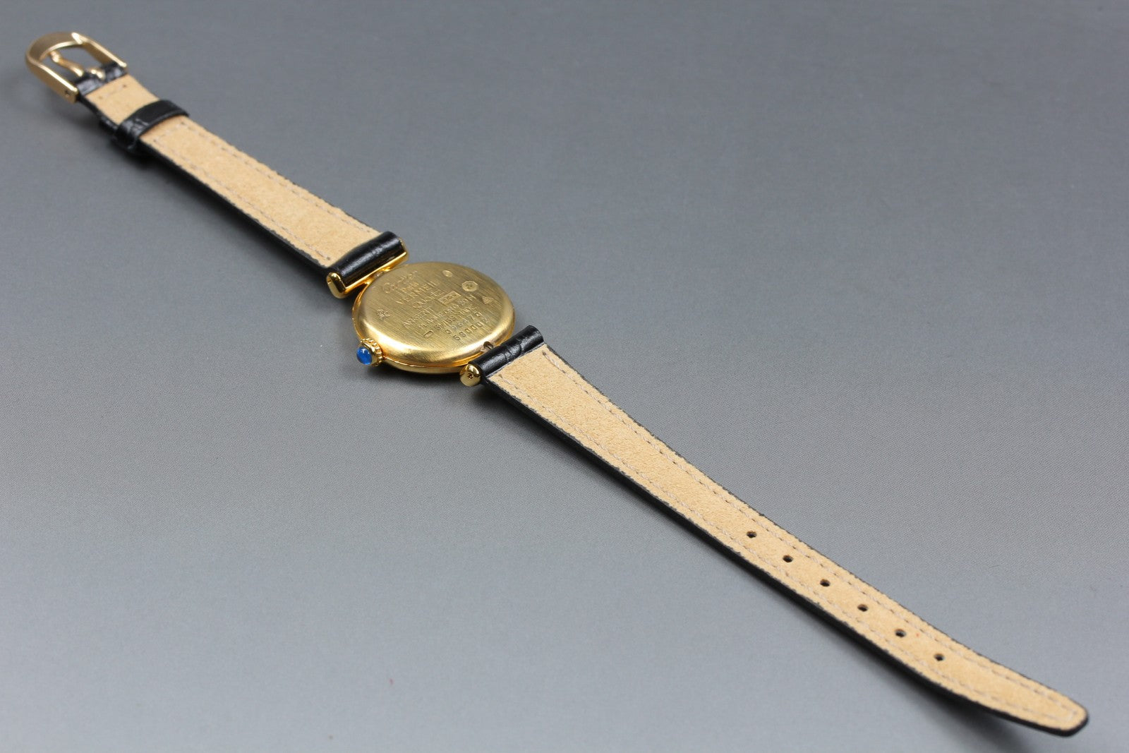 Cartier Must Colisee Vermeil 590002 Black Gold Women's Quartz Watch Vintage