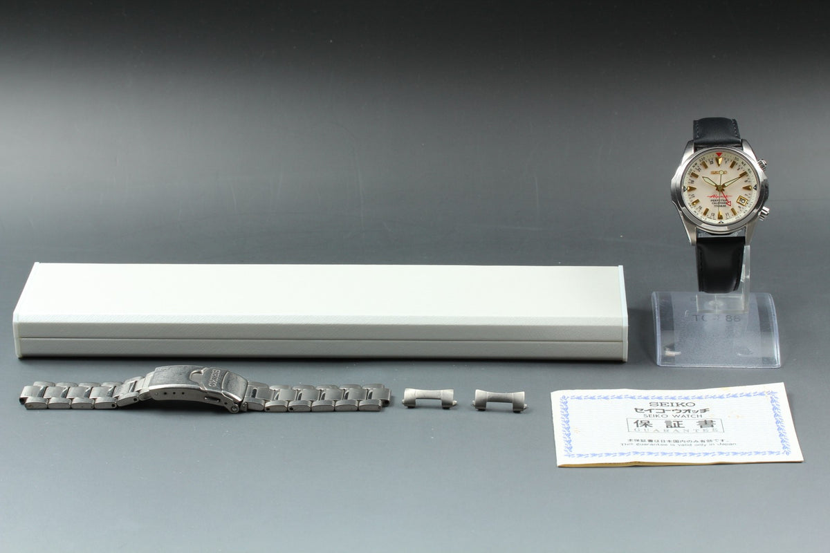 SEIKO Alpinist 8F56-00D0 SBCJ021 Perpetual Calendar Titanium Men's Watch JAPAN