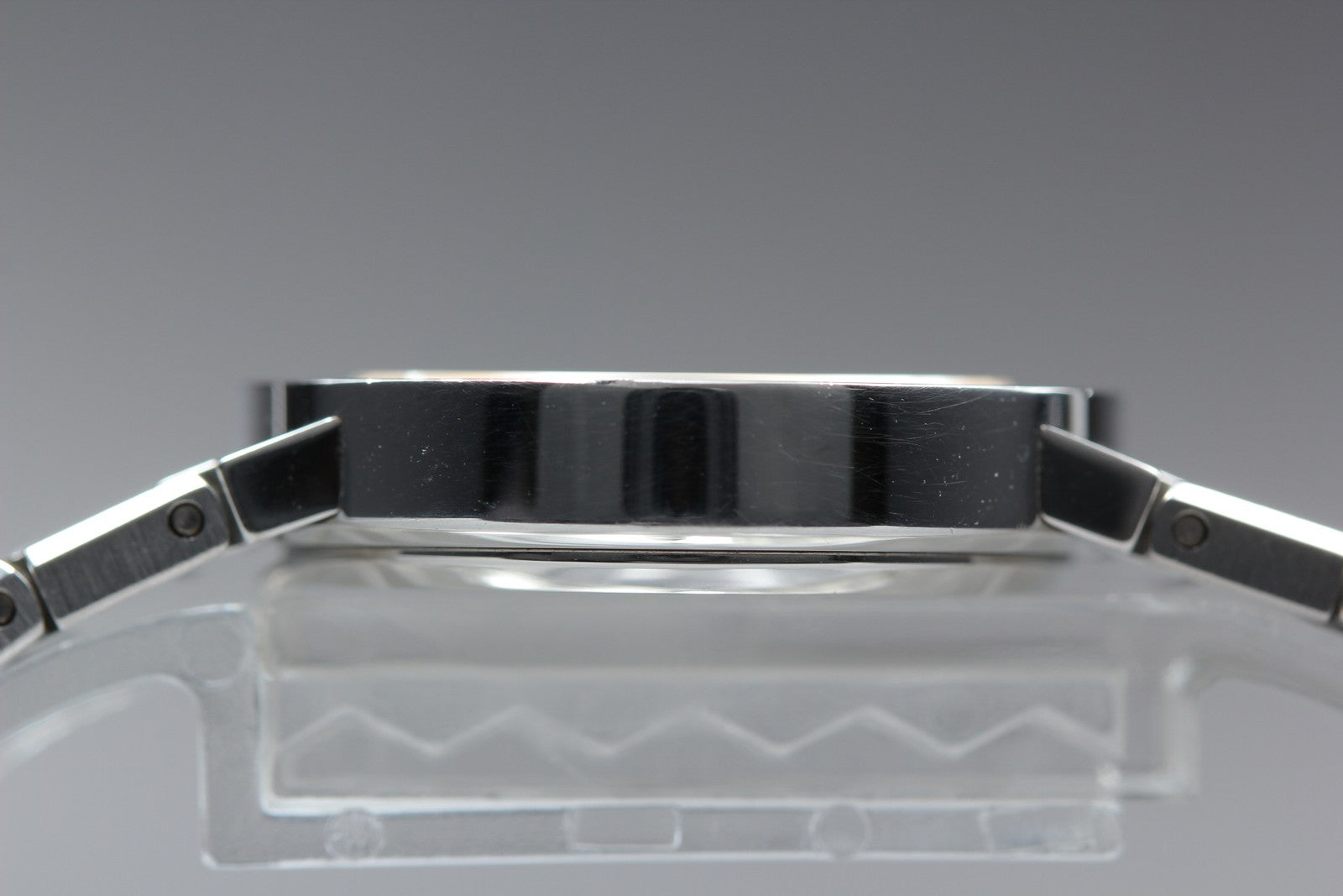 New Batt BVLGARI BB26SS Black Dial Quartz Date Women's Watch 26mm Used JAPAN