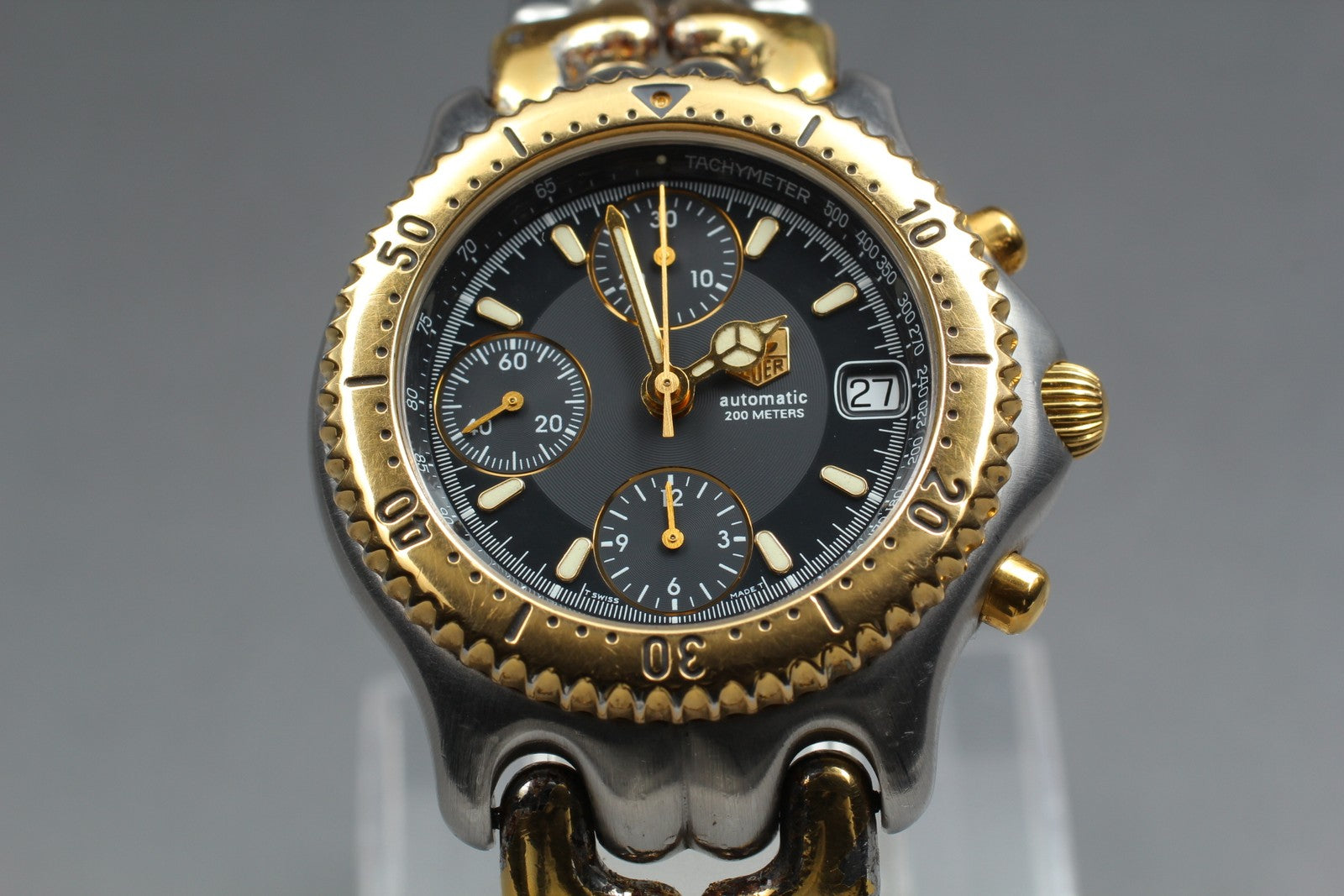 Exc+5* Tag Heuer SEL CG2121-R0 Chronograph Black Automatic Men's Watch 39mm JP