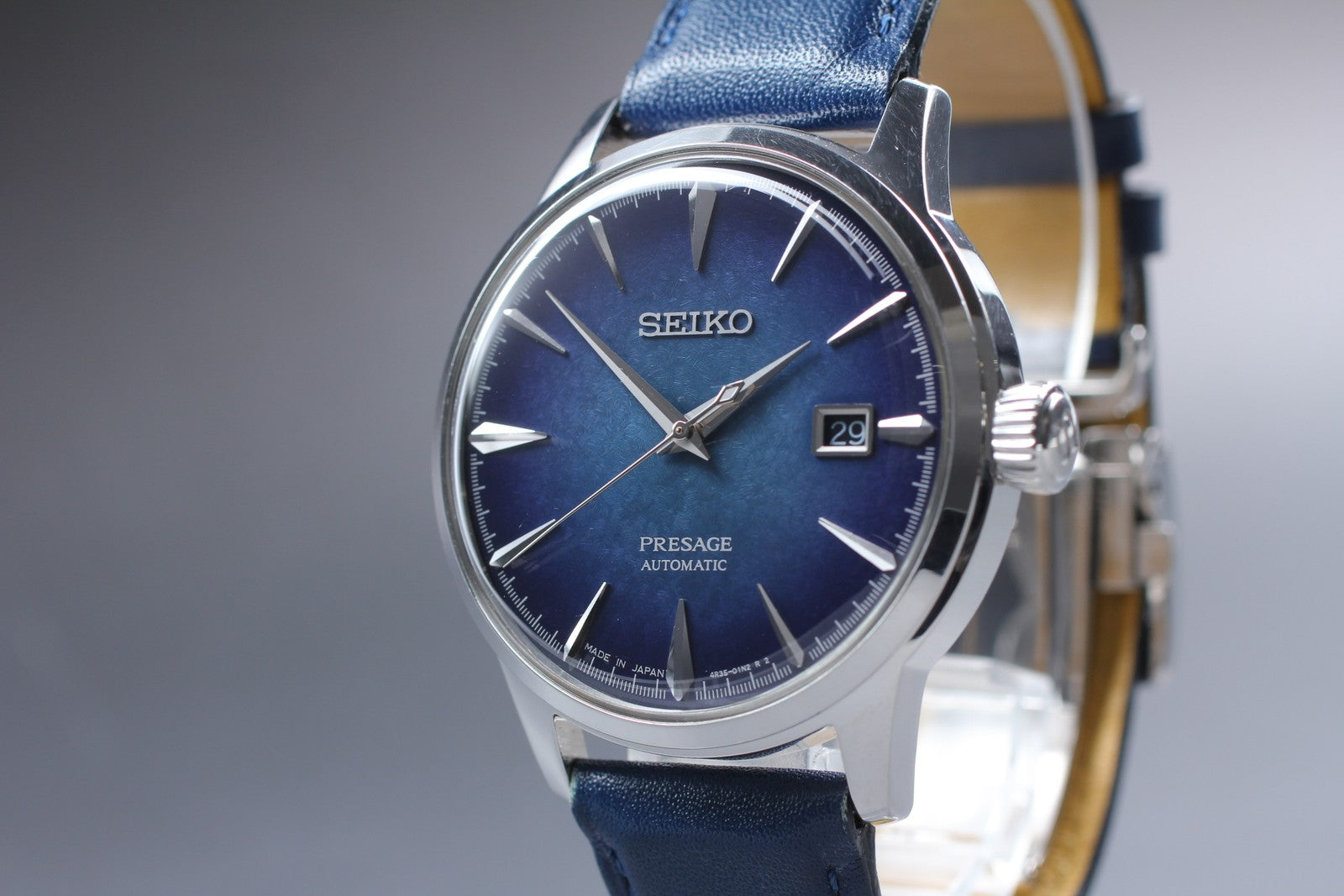 Exc+5*Box SEIKO Presage 4R35-02E0 SARY085 Automatic Blue Men's Watch From JAPAN
