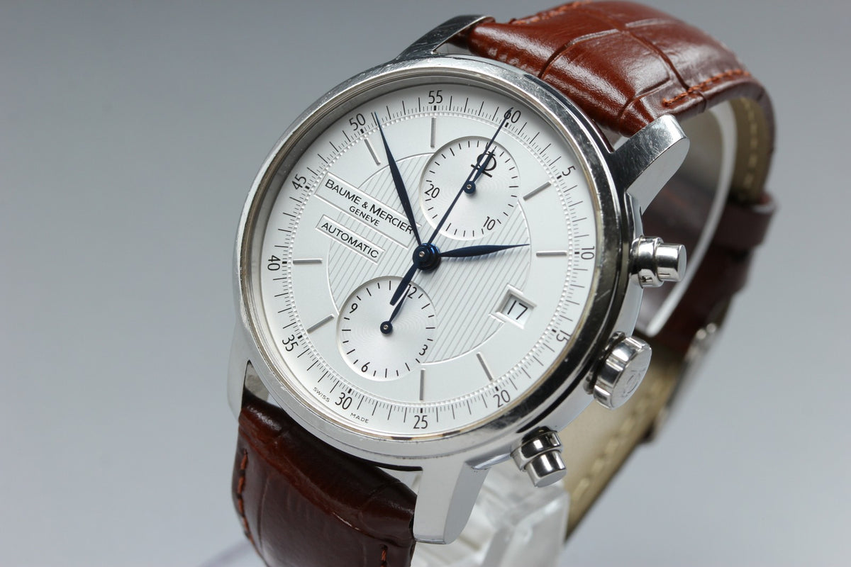 BAUME&MERCIER Classima 65560 Automatic Chronograph White Men's Watch 42mm JAPAN
