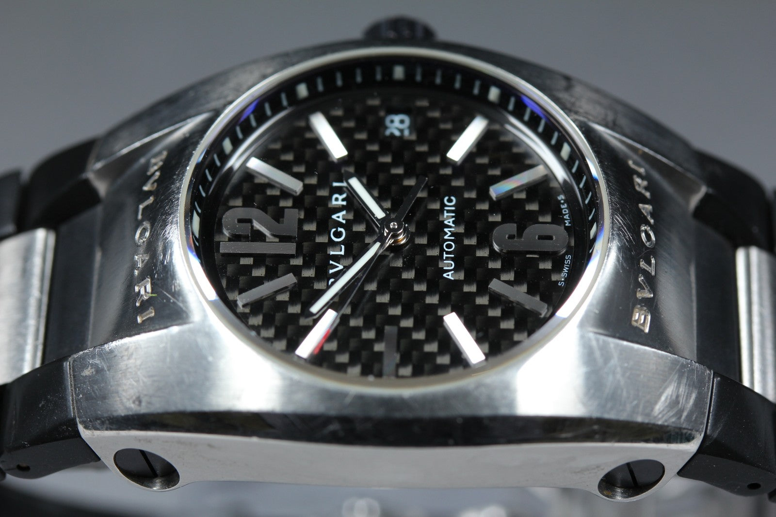 BVLGARI Elgon EG35S Black Dial Automatic Date Men's Watch 35mm JAPAN Exc+5