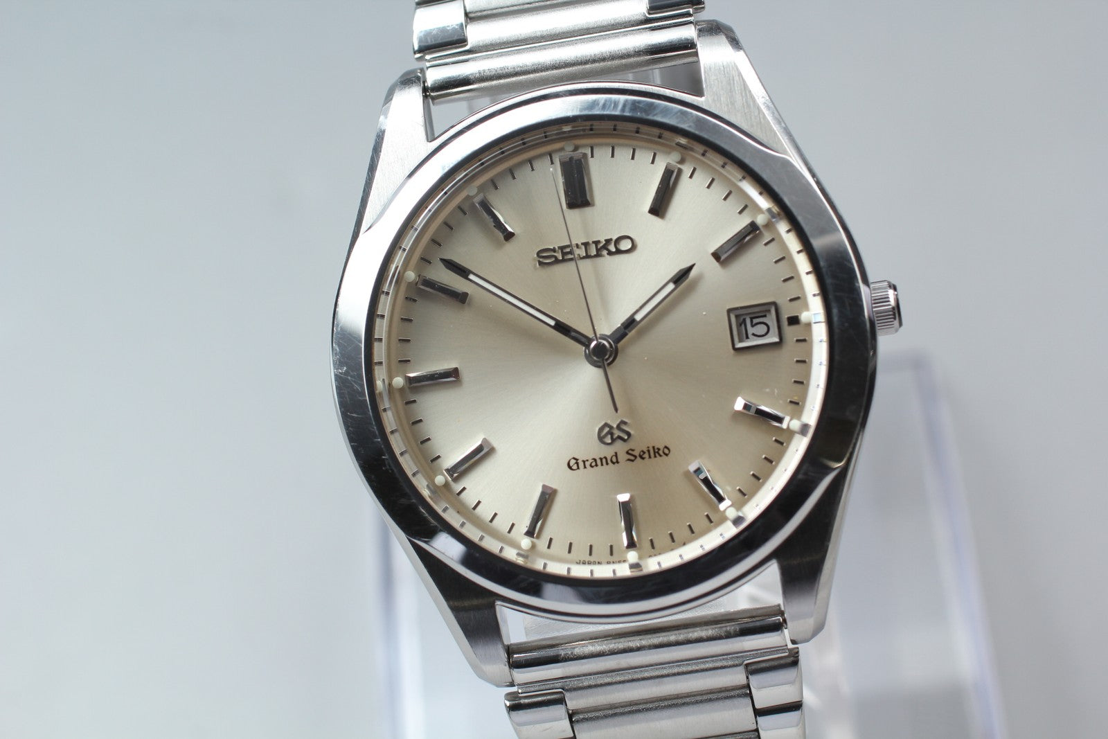 New Batt SEIKO Grand Seiko 8N65-8000 SBGG003 Silver Men's Quartz Watch 36mm JP
