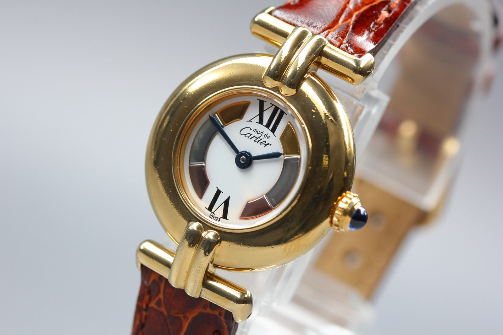 Cartier Must Colisee Vermeil 590002 Brown Gold Women's Quartz Watch Vintage