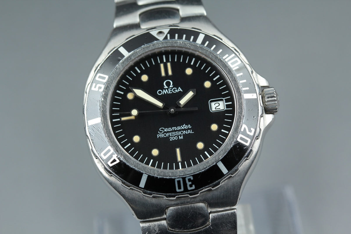New Batt Vintage OMEGA seamaster Professional 200m Quartz Black Men's Watch 36mm