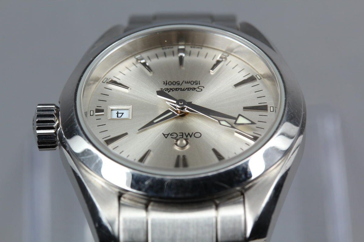 New Batt OMEGA Seamaster Aqua Terra 2577.30 Quartz Silver Women's Watch 29mm JP
