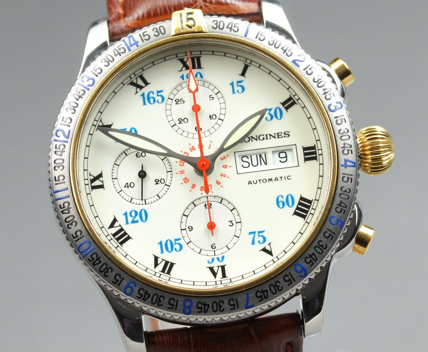 Longines Lindbergh Hour Angle Chronograph L2.618.5 41mm White Dial AT Mens Watch