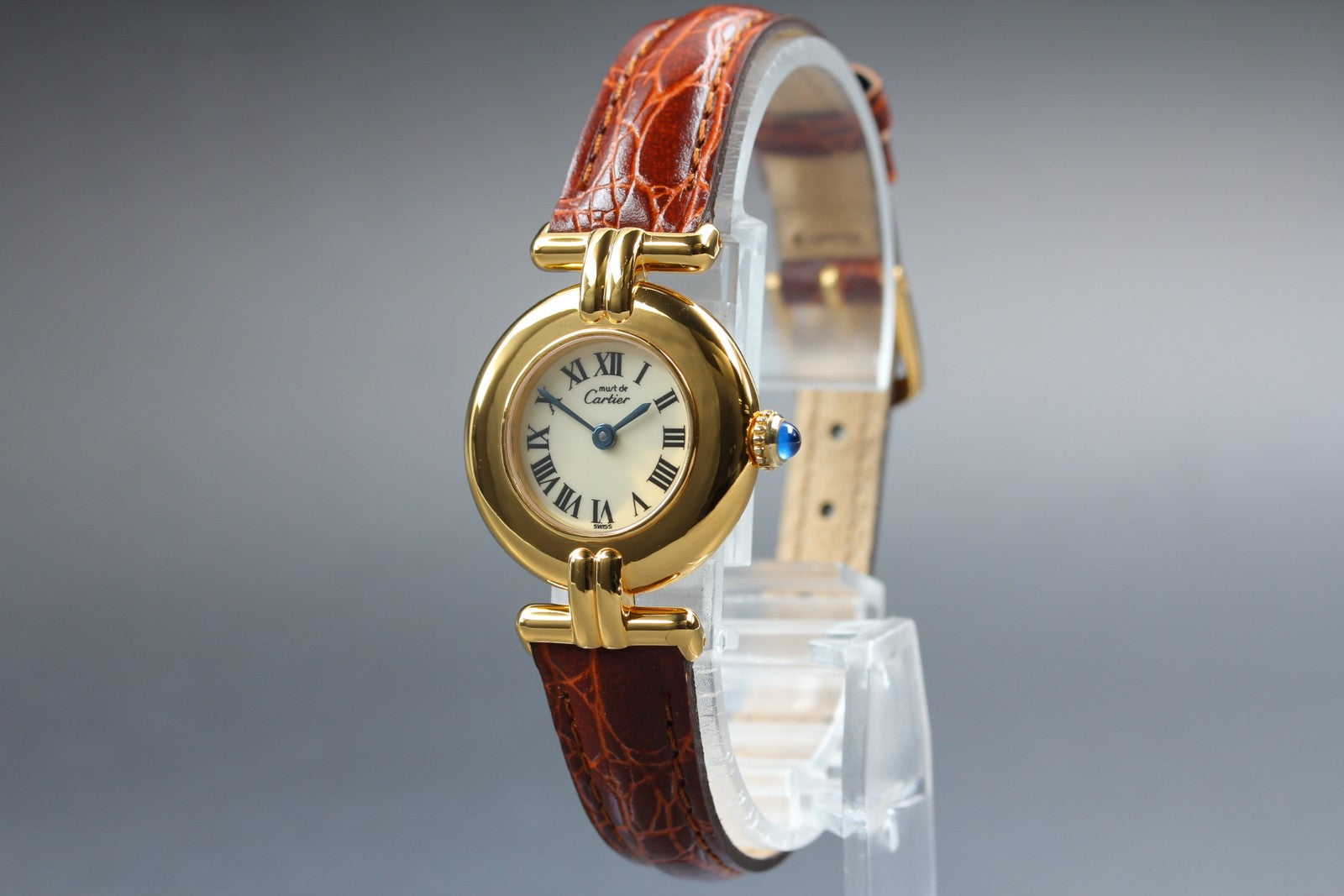 Vintage Cartier Must Colisee Vermeil 590002 Brown 23mm Women's Quartz Watch