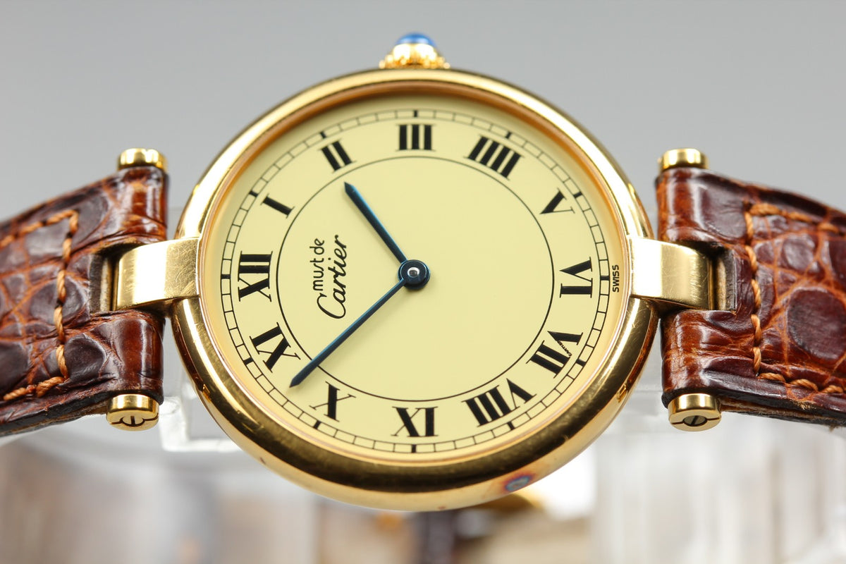 Vintage Cartier Must de Cartier Vendome 590003 Vermeil 925 Quartz Women's Watch
