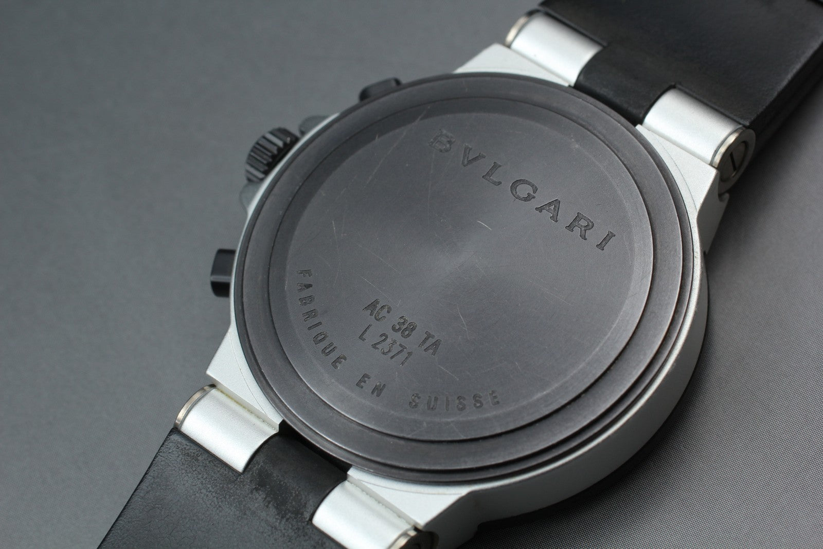 BVLGARI Aluminium AC38TA Automatic chronograph Date Men's Watch 38mm From JAPAN