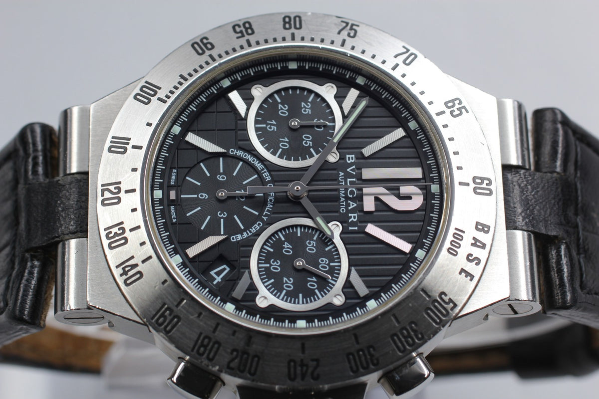 BVLGARI Diagono Tachymetric Chronograph CH40STA Automatic Men's Watch 40mm JAPAN