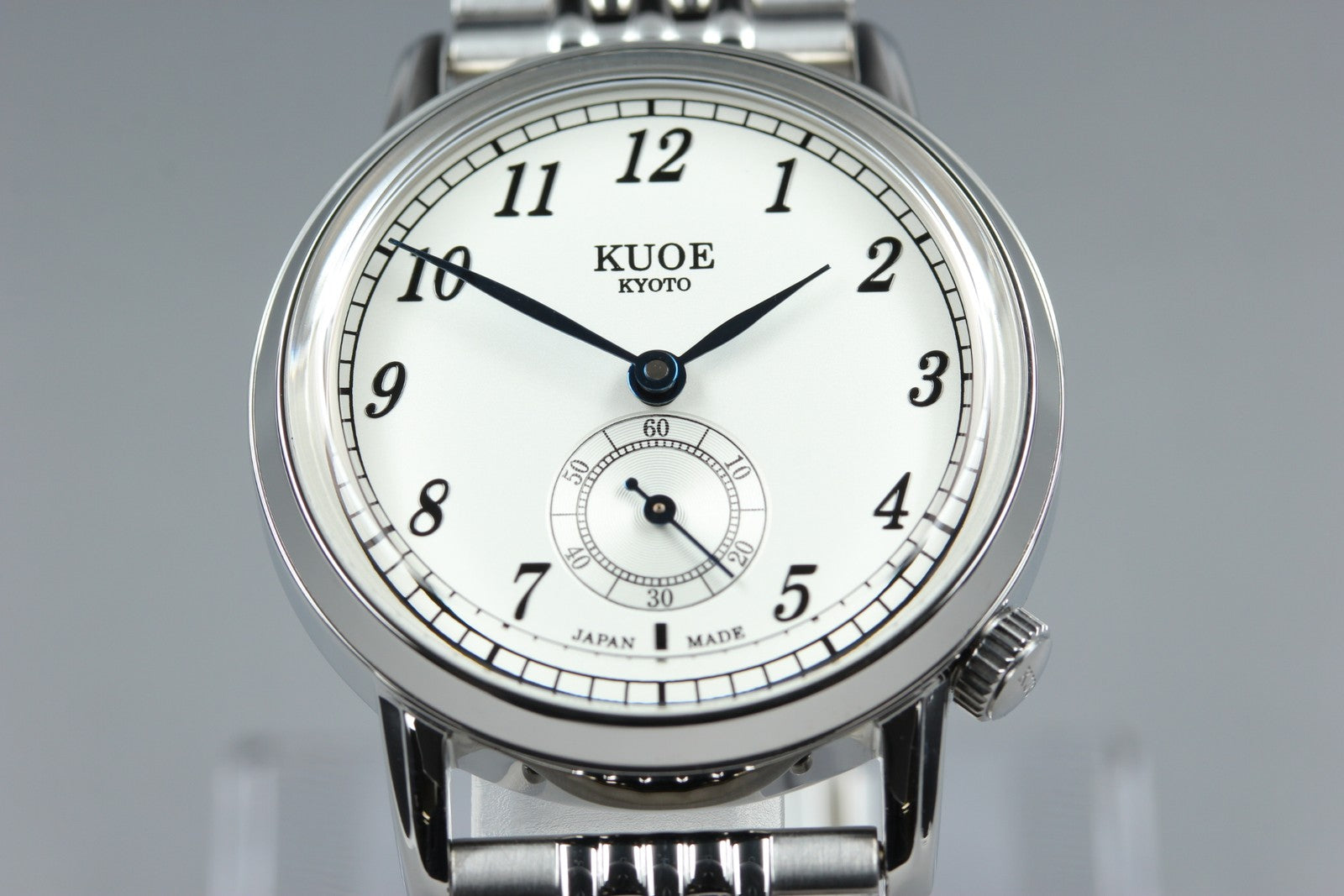 KUOE KYOTO OLD SMITH 90-007 Silver 34mm Small Second Automatic Mens Watch JAPAN
