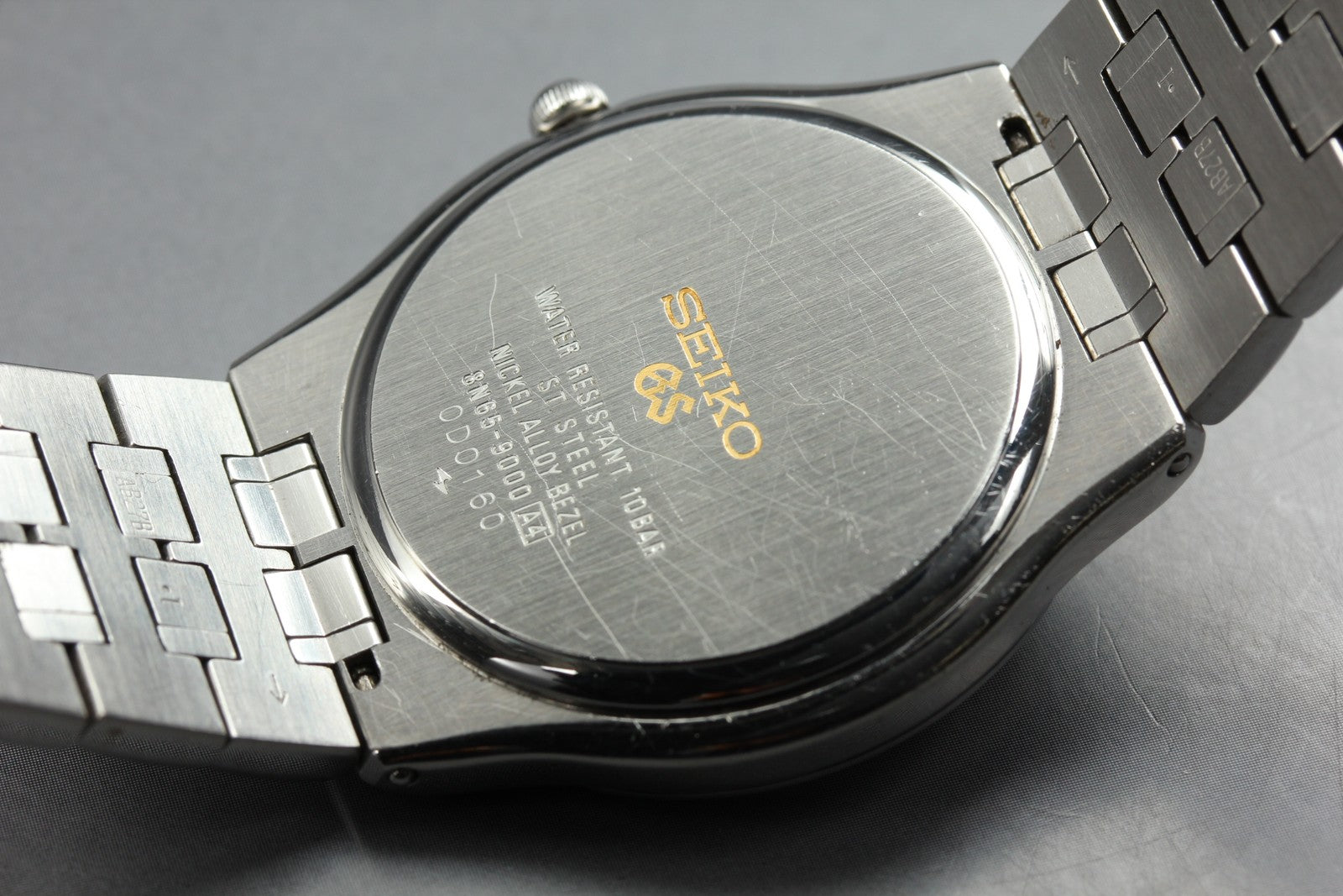 Vintage SEIKO Grand Seiko 8N65-9000 Quartz Unisex Silver Watch 36mm From JAPAN