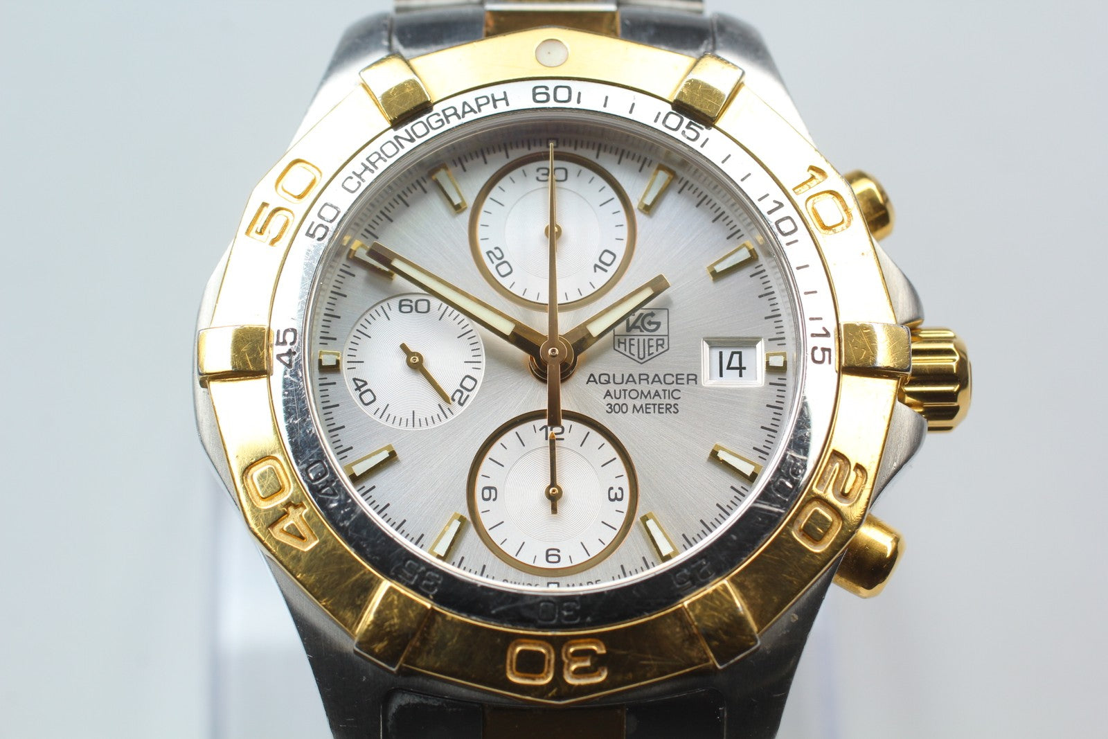 TAG Heuer Aquaracer CAF2120 Automatic Chronograph Men's Watch 42mm Exc+5 w/Paper