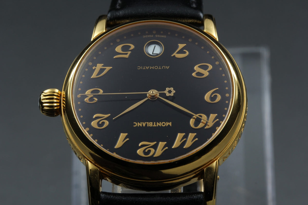 MONTBLANC Meisterstuck 7004 Automat Black Dial Men's Watch 35mm JAPAN Box