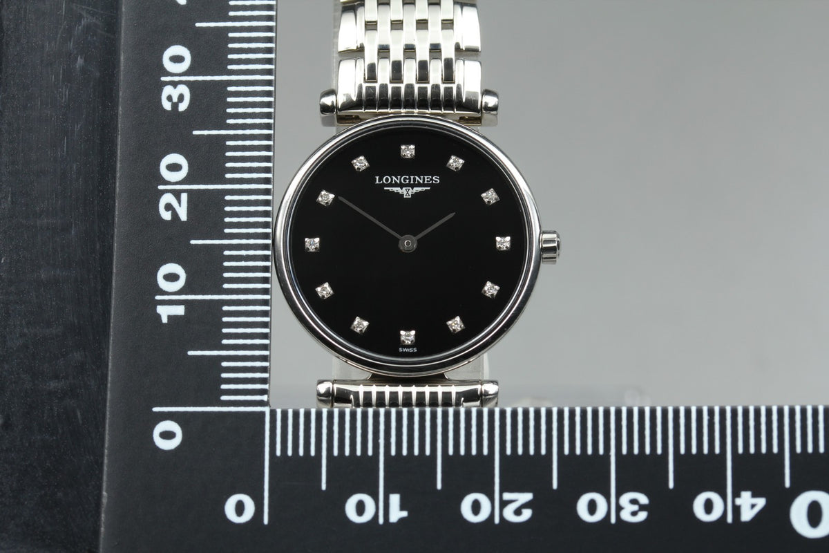 LONGINES La Grande Classique L4.209.4 Black 12P Diamond 23mm Women's Qz Watch